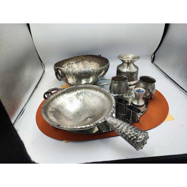 Handmade Tin and Pewter Set, Norway, 1970s, Set of 8 For Sale - Image 17 of 17