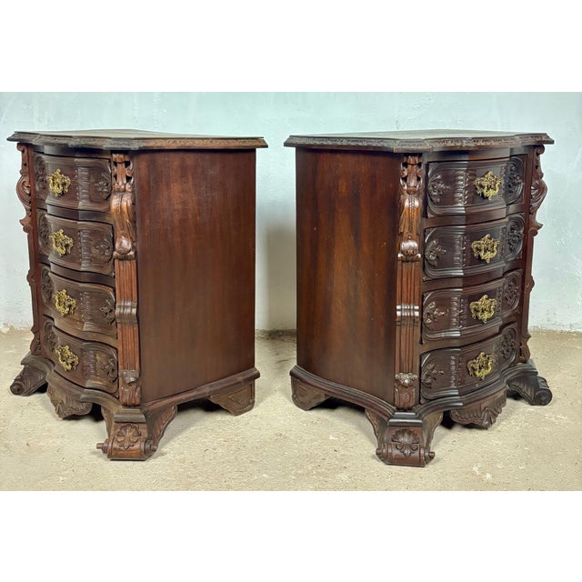 Pair of Carved Wood Bedside Cabinets, 1930s For Sale - Image 9 of 18