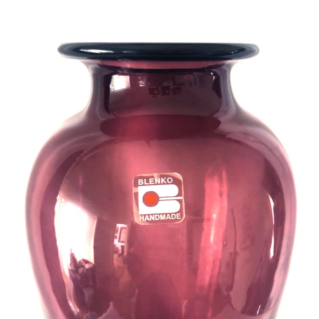 Vintage Blenko Large Glass Vase No. 8310 in Amethyst Chairish