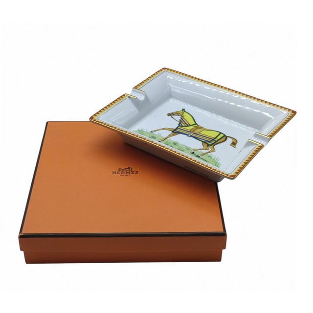 Ceramic Porcelain Rectangular Ashtray from Hermès, Paris, 1970s For Sale - Image 7 of 9