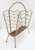 MCM Lacquered Brass & Teak Wood Magazine Lp Newspaper Rack Holder For Sale In Dallas - Image 6 of 10