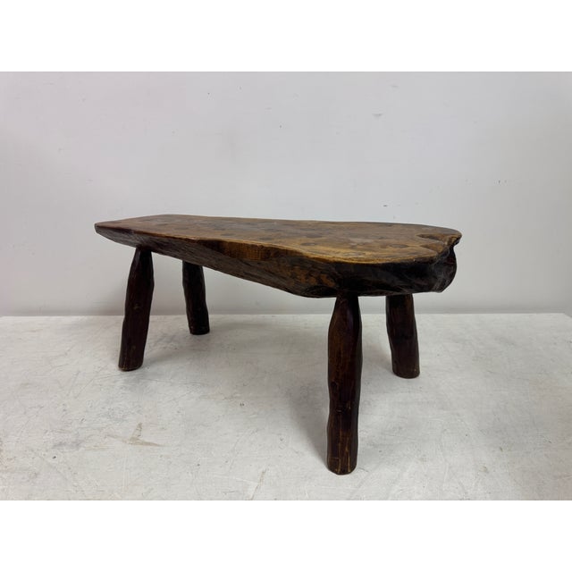 Rustic Wabi Sabi Elm Coffee Table with Dot Details, 1960s For Sale - Image 12 of 17