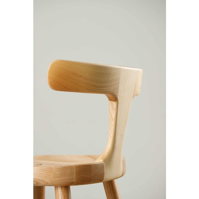 Wood Modern Style Ash Solid Wood Counter Chair With Back in Ash Color For Sale - Image 7 of 8