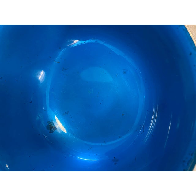 Traditional Reed & Barton Blue Enameled Bowl For Sale - Image 3 of 5