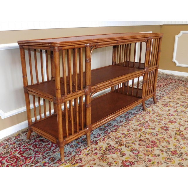 Ethan Allen Rattan Media Console Sofa Table Chairish