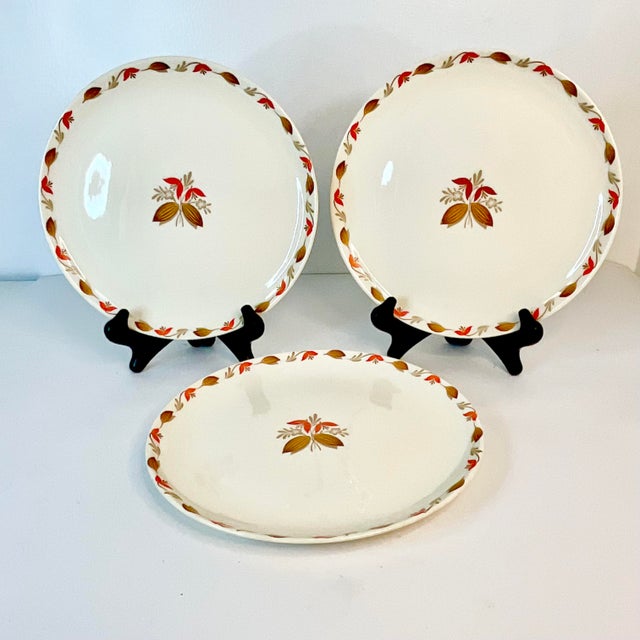 Ceramic 1950s Vintage Boho Chic Arts & Crafts Ballerina China Dinner Plates - Set of 3. For Sale - Image 7 of 8