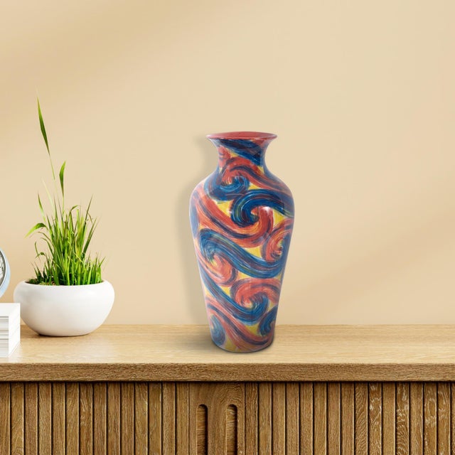 Camille Flared Ceramic Tall Vase For Sale In Chicago - Image 6 of 8