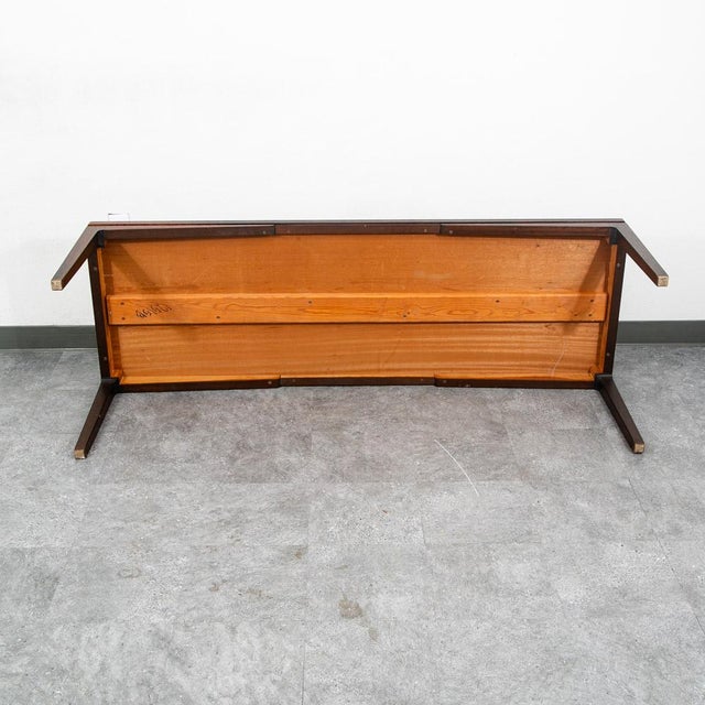 1960s Mid Century Danish Modern Coffee Table Rosewood Tile White Black Surfboard Nm For Sale - Image 5 of 12