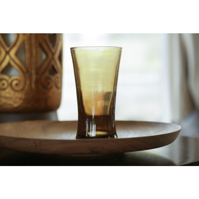 Brown Vintage Anchor Hocking Linden Mocha Tawny Brown Glass Flared Tumblers – 16oz, Retro Mid-Century Style For Sale - Image 8 of 18