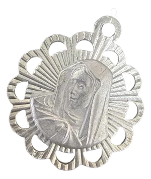 1960s Sterling Silver 925 Virgin Mary Pendant Small Made in Italy