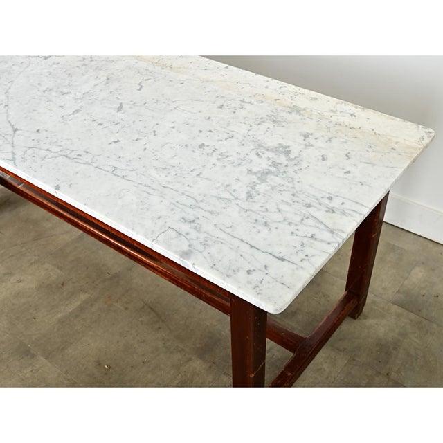 White French 19th Century Marble Top Farm Table For Sale - Image 8 of 11