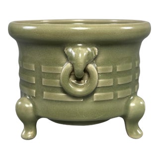 China Vintage Longquan Celadon Tripod Censer With Beast‑Head Ring Handles For Sale