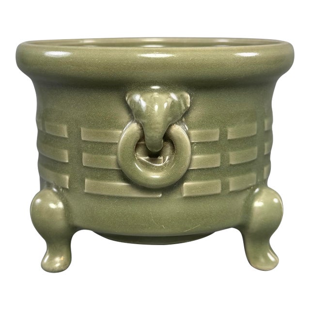 China Vintage Longquan Celadon Tripod Censer With Beast‑Head Ring Handles For Sale