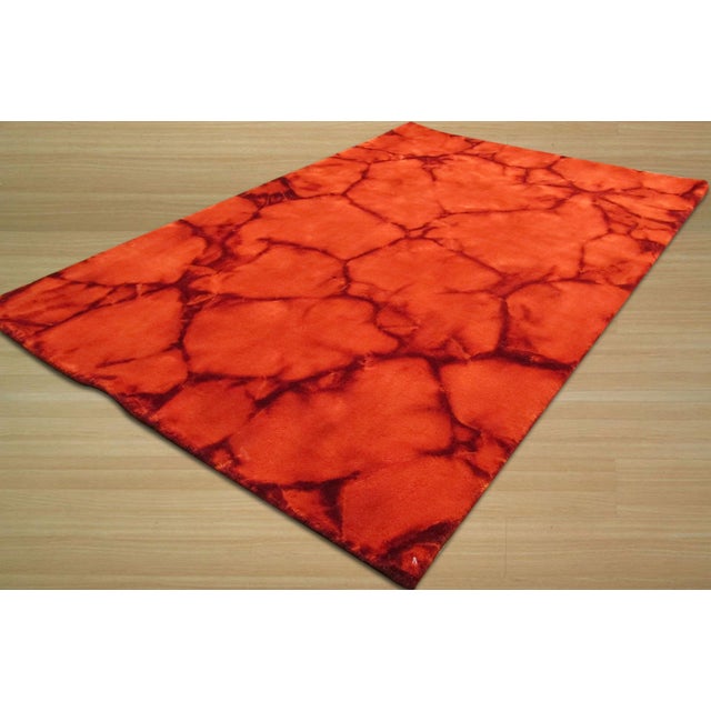 Freya Charming Red Hand Knotted Wool Rug, Country of Origin: India. This exceptional piece offers a contemporary...