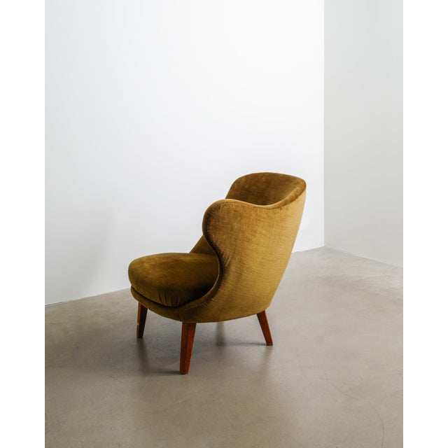 Arne Norell Swedish Mid-Century Sculptural Thumb / Gary Armchair in Velvet by Arne Norell, 1950s For Sale - Image 4 of 7