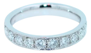 1 CTS Diamond Pave Eternity Engagement Wedding Anniversary Band White Gold Ring, Size 7