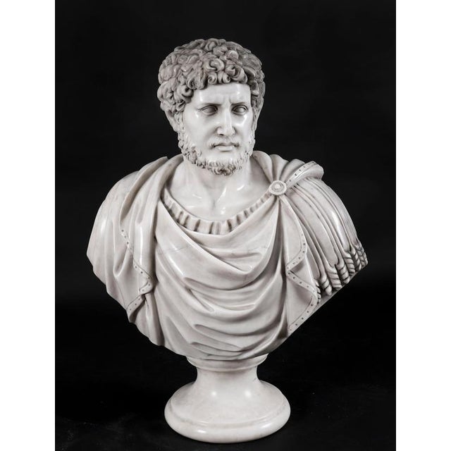 Stone Antique 20th Century Marble Busts of Emperors Lucius Verus & Antoninus Pius, Set of 2 For Sale - Image 7 of 18