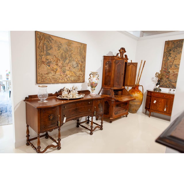 Antique European Walnut Burl Sideboard For Sale - Image 4 of 4
