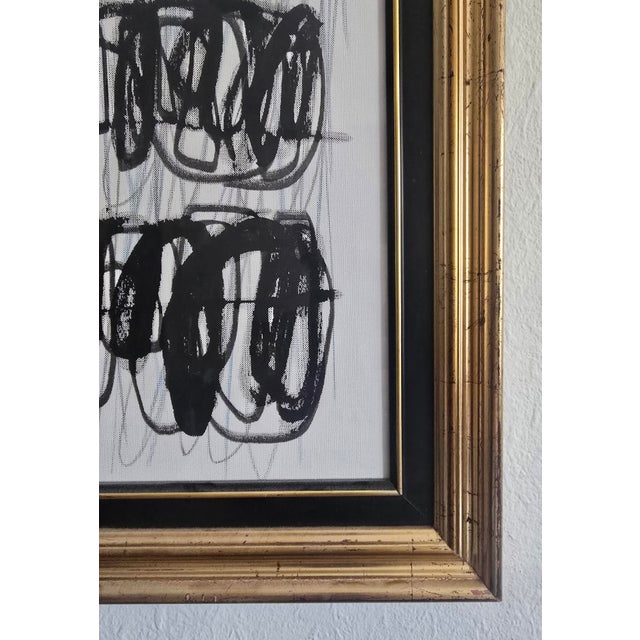 2020s Framed Cy Twombly Inspired Abstract Original Oil Painting For Sale - Image 5 of 7