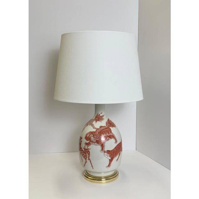 Chinoiserie Table Lamp by Porcelaine De Paris, 1970s For Sale - Image 3 of 12