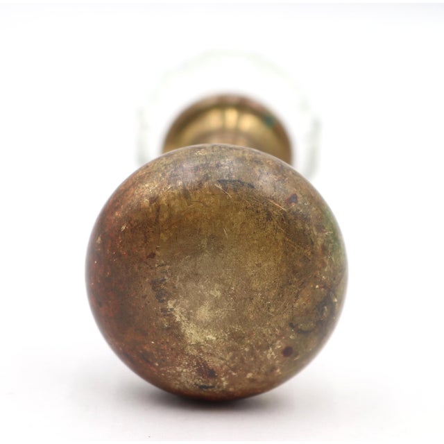 Vintage Passage Traditional Brass & Glass Door Knob Set For Sale - Image 9 of 11