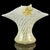 Beautiful and rare, antique Murano hand blown white swirl and gold flecks Italian art glass applied flowers vase. Created...
