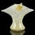 Beautiful and rare, antique Murano hand blown white swirl and gold flecks Italian art glass applied flowers vase. Created...