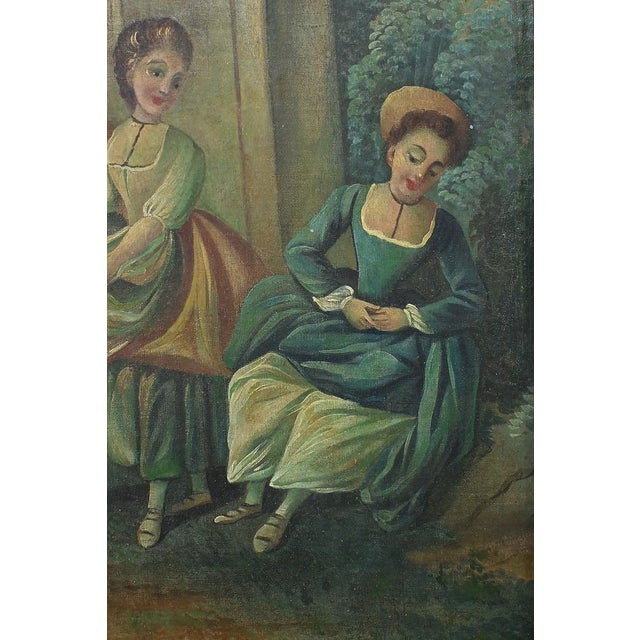 Louis XV First Part of the 20th Century Painted Wooden Trumeau Mirror For Sale - Image 11 of 16