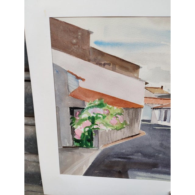 1980s Michel Roubille, Landscape, 1988, Watercolor For Sale - Image 5 of 7