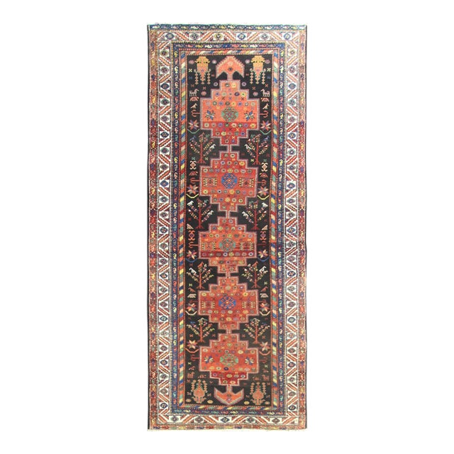 Antique Persian Bakhtiari Gallery Carpet, 4'7" × 11'3" For Sale