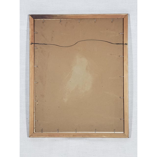 1960s Vintage Original Johannes Vermeer "Young Woman With Water Jug" Offset Print, Framed With Glass For Sale - Image 5 of 5