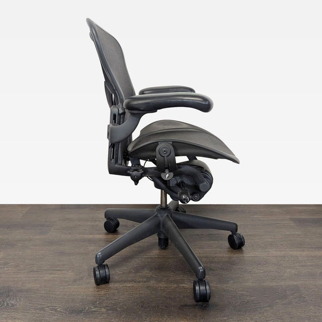 Modern Herman Miller Aeron Size a Ergonomic Office Chair - Black Mesh For Sale - Image 3 of 11