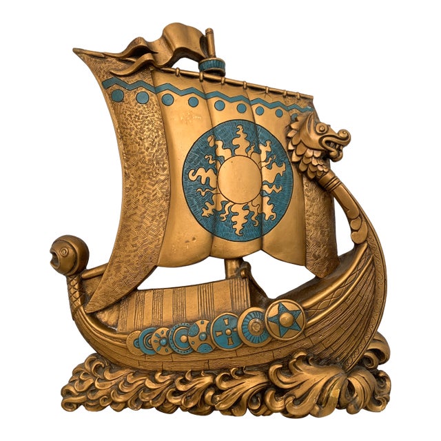 Mid-Century Viking Dragon Boat Wall Art For Sale