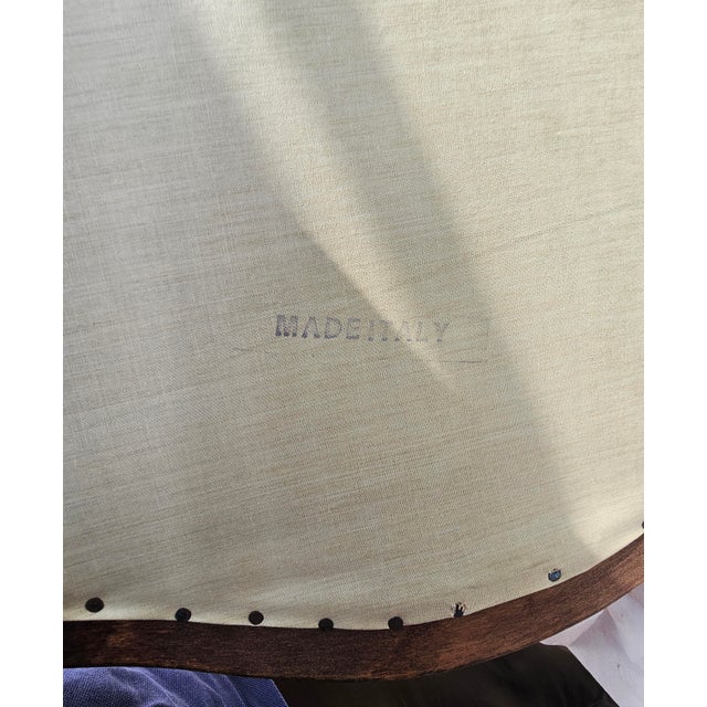 Late 20th Century Louis XV Style Brass Nail Studded, Caned and Partial Upholstered Fauteuil For Sale - Image 11 of 11