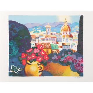 Guy Charon, "View of Florence", Lithograph For Sale