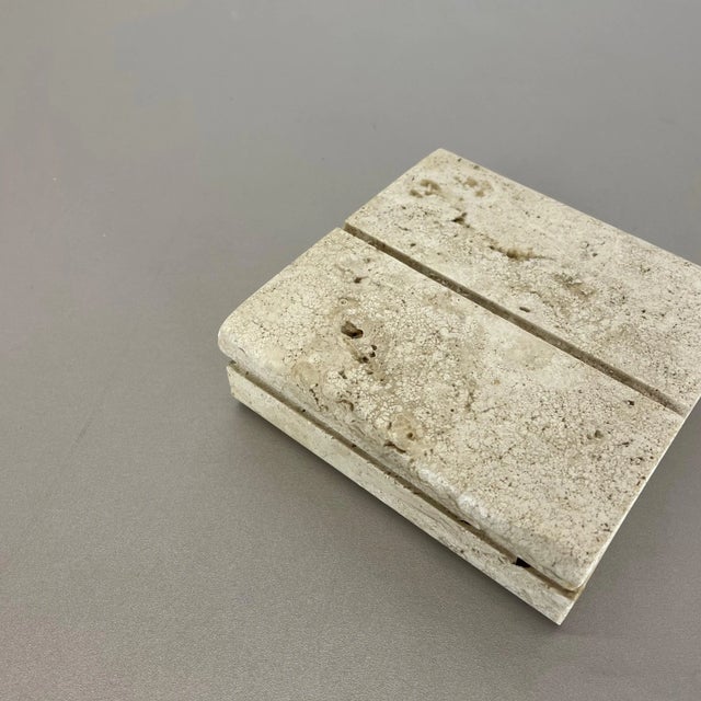 Modern Modernist Italian Travertine Marble Box Vide Poche from Fratelli Mannelli, 1970s For Sale - Image 3 of 18