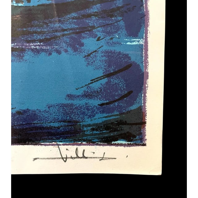 Rene Villiger Signed Lithograph Sheherd Sheep in Moonlight 18x13” For Sale - Image 4 of 6