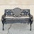 Contemporary Art Nouveau Style Cast Aluminum Garden Patio Garden Bench Loveseat. Circa Mid 20th Century. Measurements: 33"...