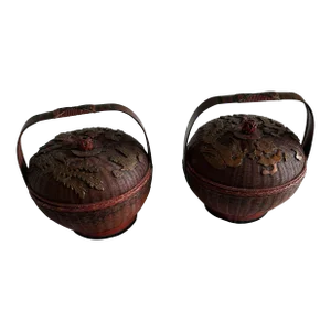 19th Century Pair of Chinese Wedding Baskets