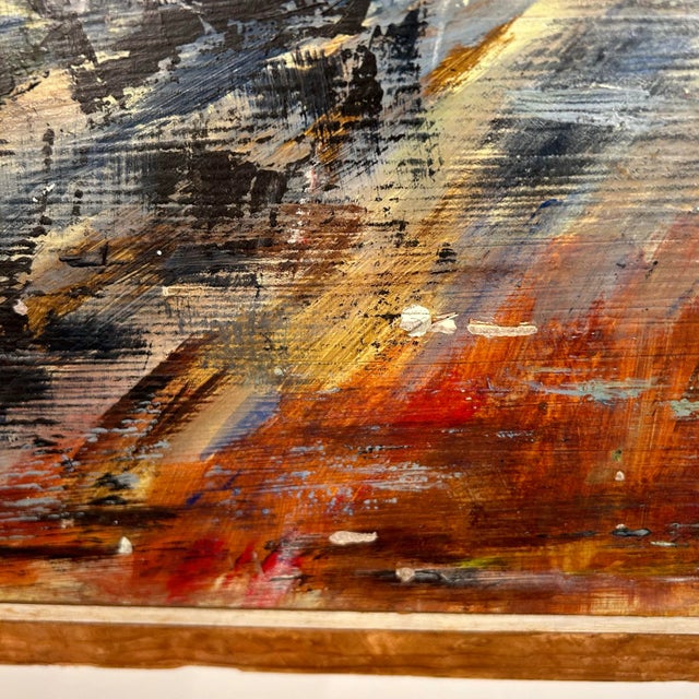 Wood House on Dock w.m. Stravinsky Framed Painting 1979 For Sale - Image 7 of 12