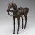 Beautiful bronze Indian horse sculpture, believed to be 17th or 18th century. Dark patina. Top-heavy and narrow stance,...