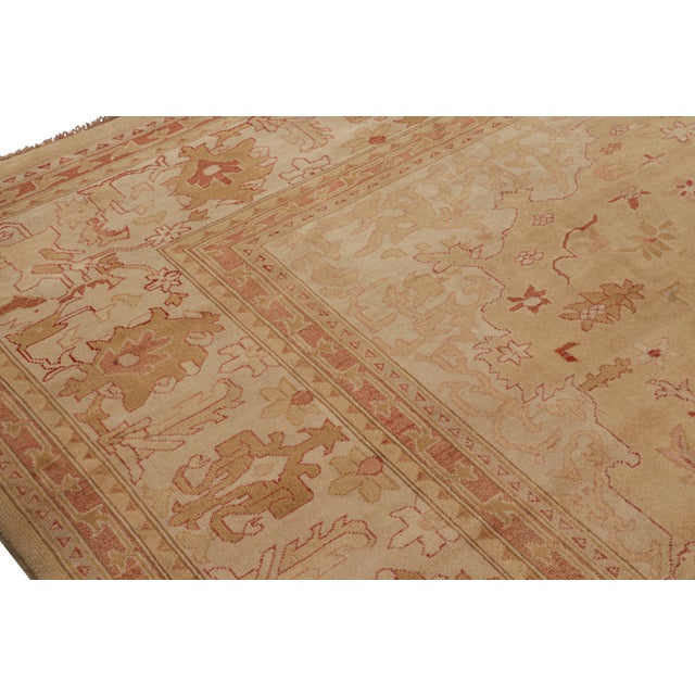 Classic Oushak Style Rug in Gold & Maroon Floral Pattern by Rug & Kilim For Sale In New York - Image 6 of 7