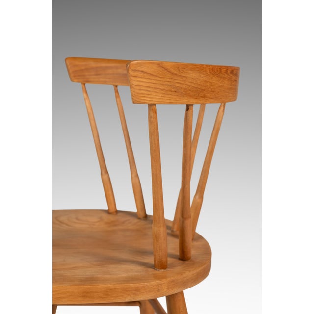 Mid-Century Modern Shaker Side Spindle Chair in Solid Oak After George Nakashima for Knoll, Usa, C. 1960s For Sale - Image 17 of 18