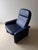Animal Skin Set of DS 50 Lounge Chair with Ottoman in Dark Blue Leather from de Sede For Sale - Image 7 of 18