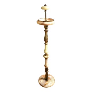 Vintage Brass and Onyx Ashen Cup Stand, 1950s For Sale