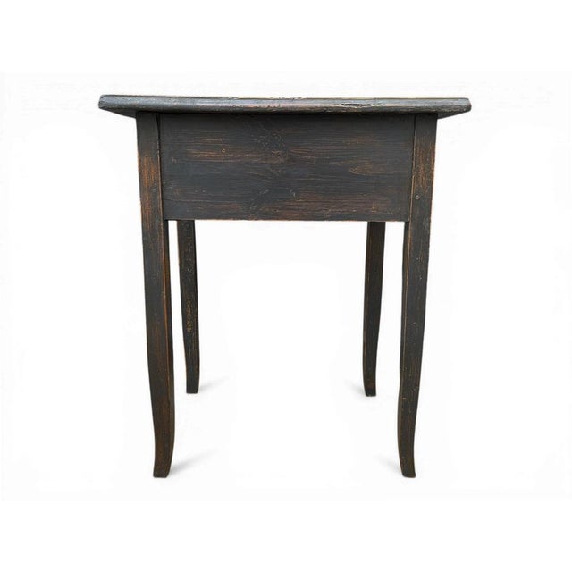 Black Dark Lacquered Fir Side Table For Sale - Image 8 of 13
