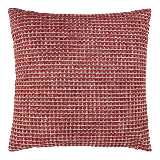 The House Of Scalamandré Heatherton Square Pillow In Rouge For Sale