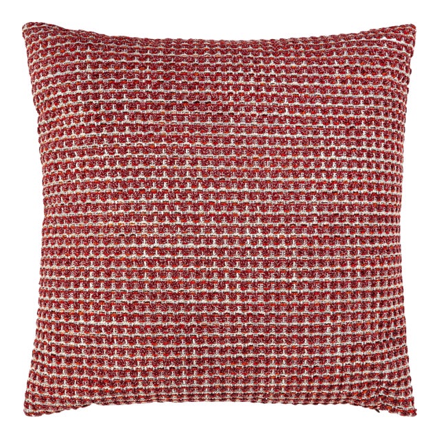 The House Of Scalamandré Heatherton Square Pillow In Rouge For Sale