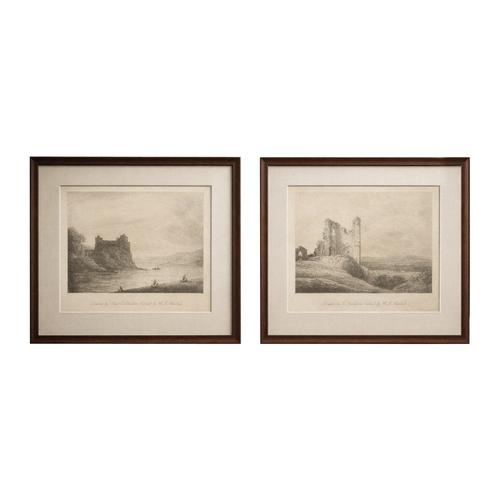 After Alex Callander & F. Nicholson, Castle & Ruins, 1811, Etchings, Set of 2 For Sale - Image 9 of 9