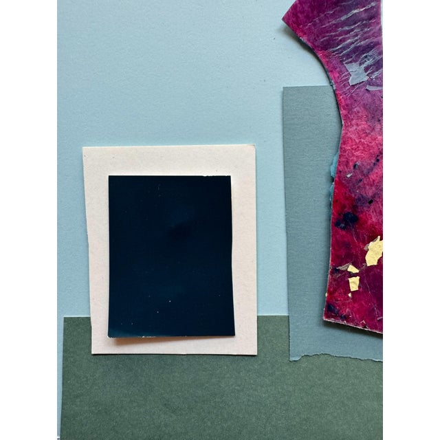 Blue "Pop Music 7" Original Mixed-Media Collage on Paper by Zac Woodiel For Sale - Image 8 of 9